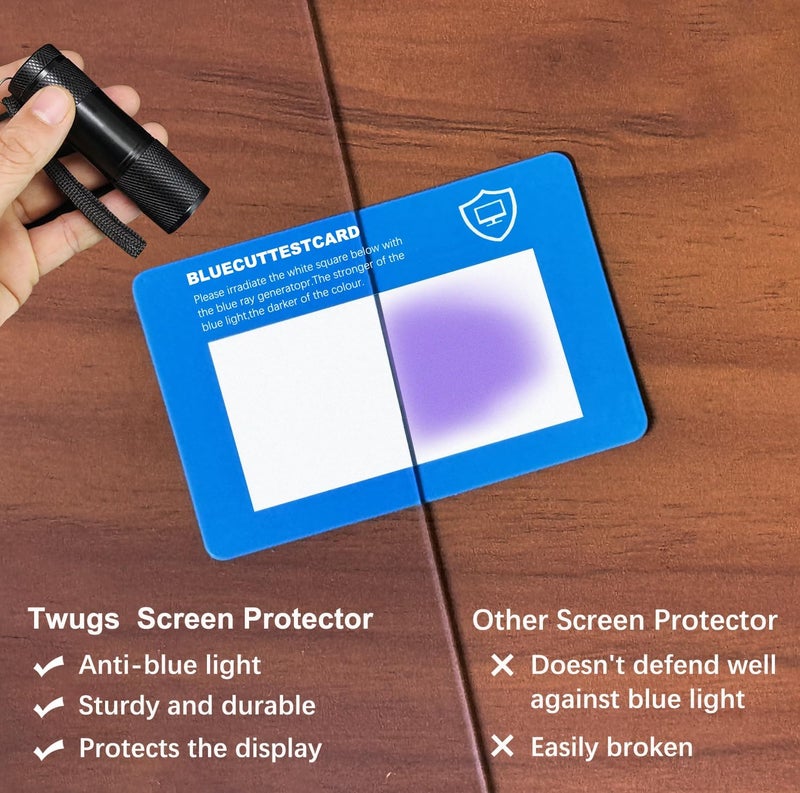 Twugs 2 Pack Anti-Blue Light & Anti-Scratch Screen Protector Shield for 27 Inches Desktop Computer Monitor, Hanging Block Filter Panel for Eye Protection - Image 4
